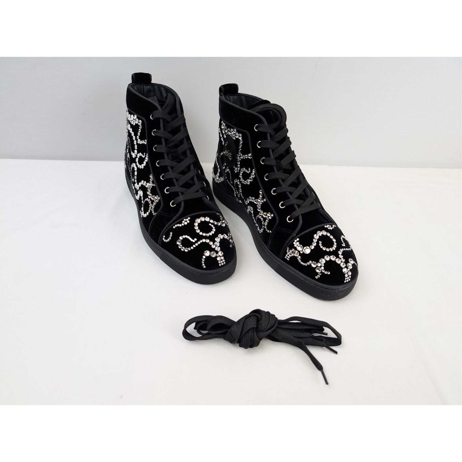 Christian Louboutin o1rshd1 Octolouis Strass Sneakers in Black/Crystal Size US 13 / EU 46 - 5 Thumbnail