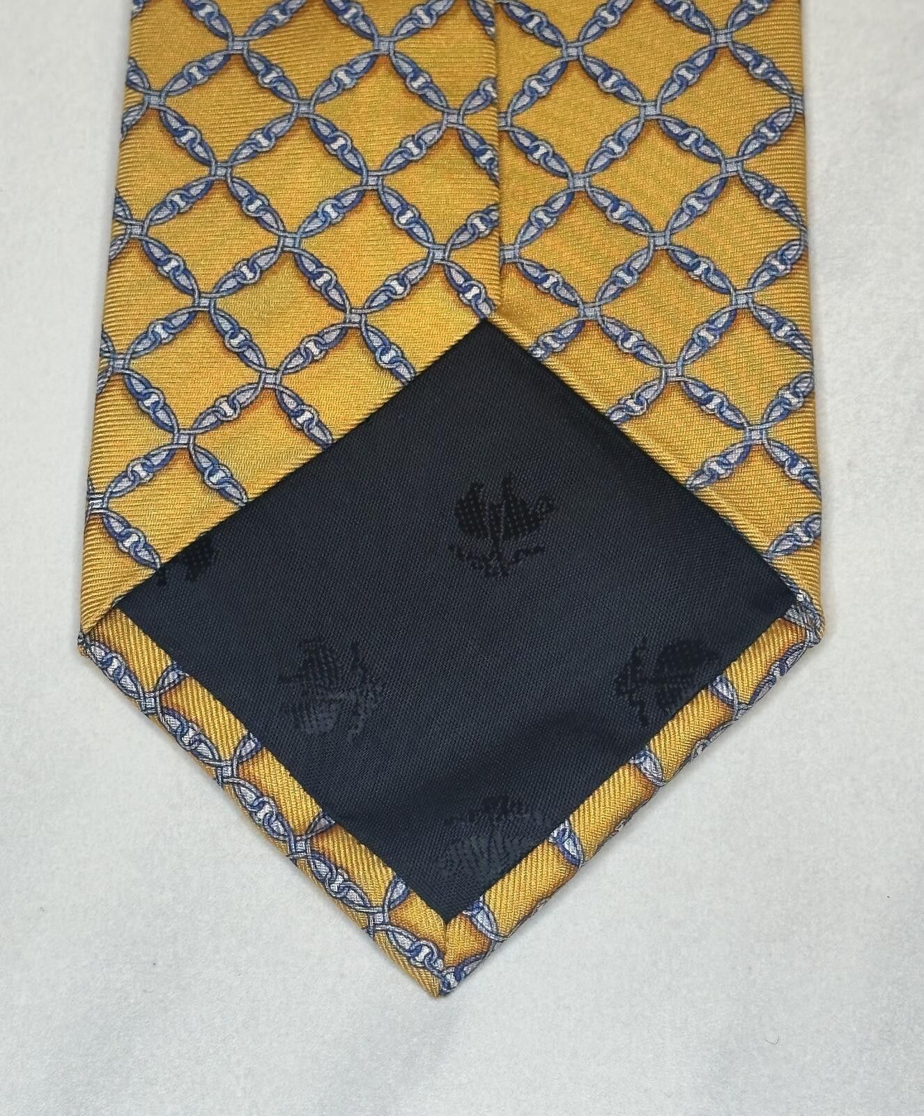 Brooks Brothers Brooks Brothers 100% silk tie yellow blue chainlink classic Size ONE SIZE - 2 Thumbnail