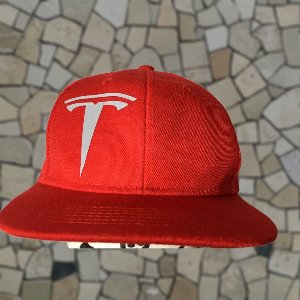 Vintage TESLA COMPANY BASEBALL HAT Red SNAP BACK Athletic Employee Cap QUALITY Mens Size ONE SIZE - 1 Thumbnail