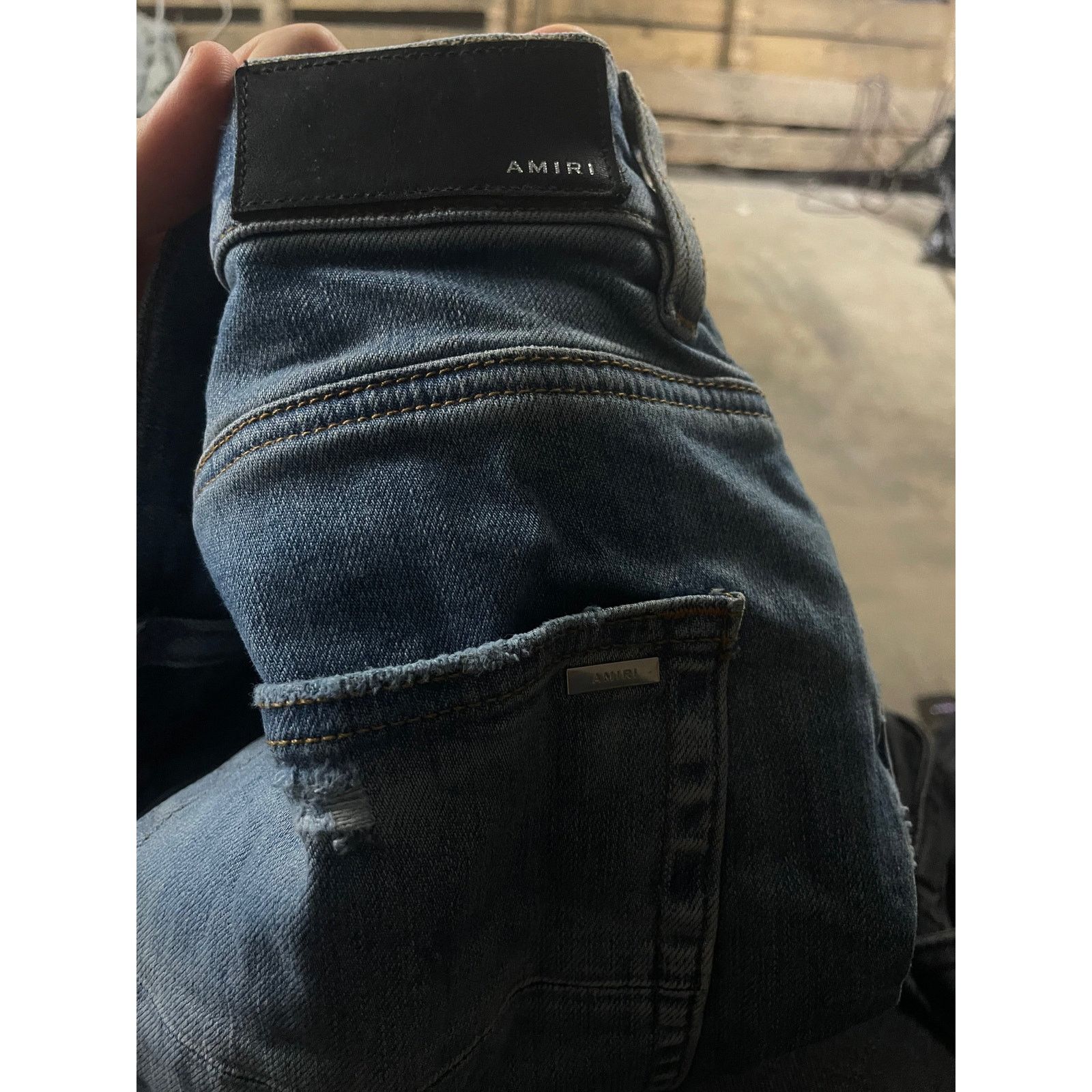 Amiri Amiri Jeans Light Wash Biker Patch Used 36 Size US 36 / EU 52 - 2 Thumbnail