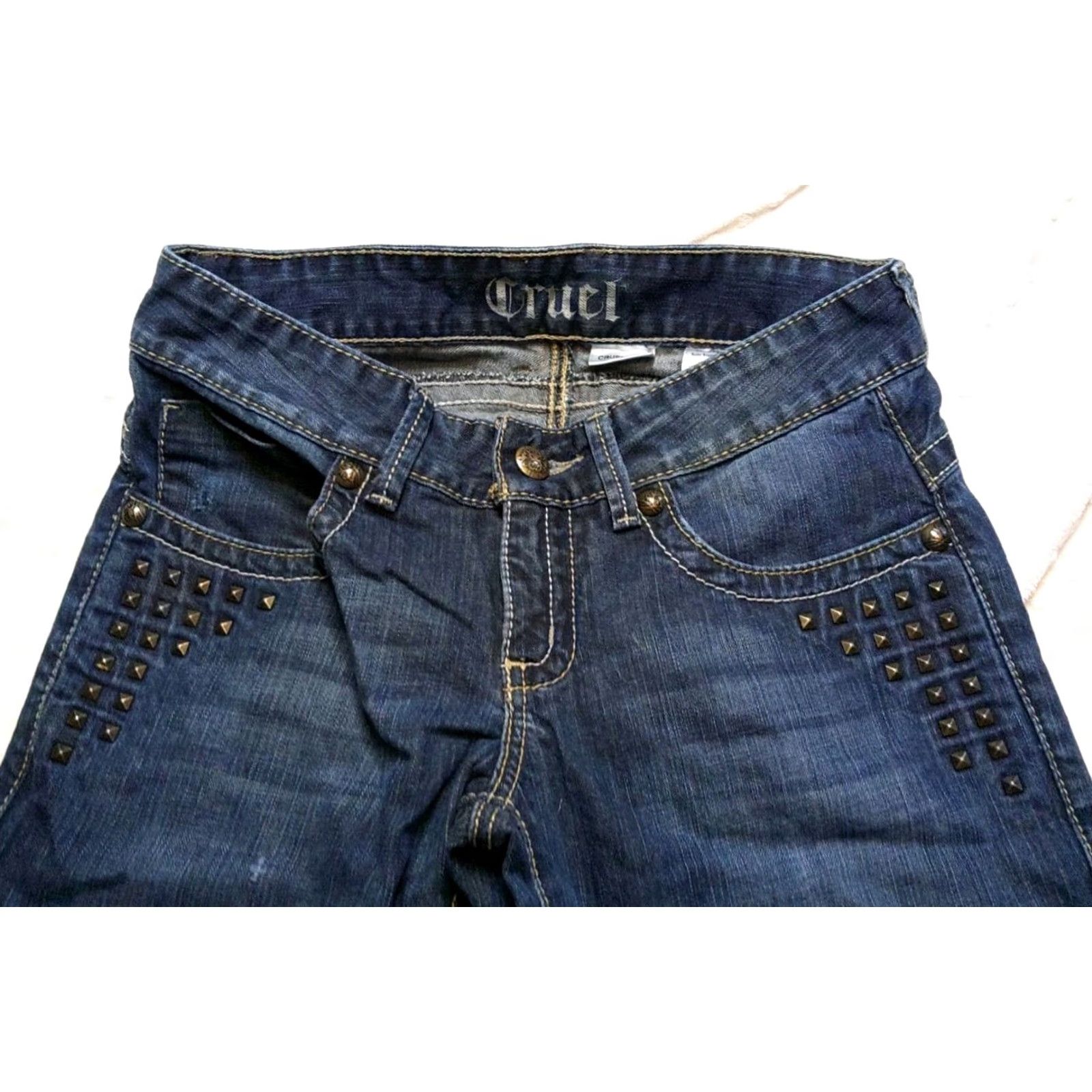 Vintage Rocky Mountain Cruel Jeans Bootcut Women's 30x33 Denim Blue Studded Distressed KERI 30 ESPN? Size 30" / US 8 / IT 44 - 5 Thumbnail