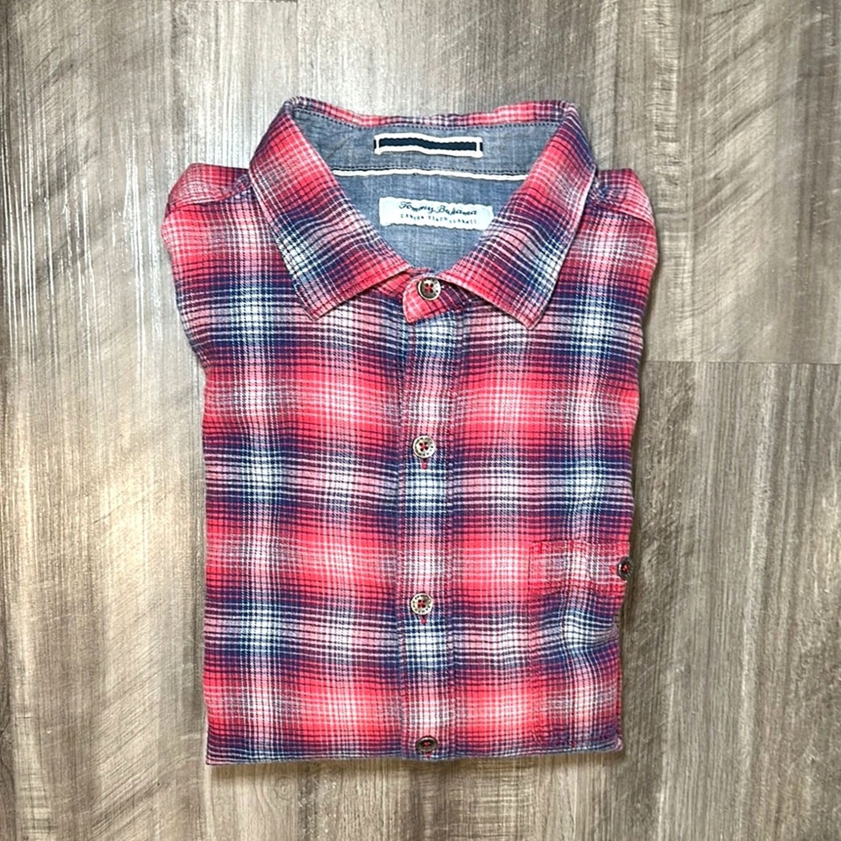 Tommy Bahama VINTAGE Tommy Bahama Canyon Beach Flannel Long Sleeve Button Down Shirt Mens Large Red Size US L / EU 52-54 / 3 - 2 Thumbnail