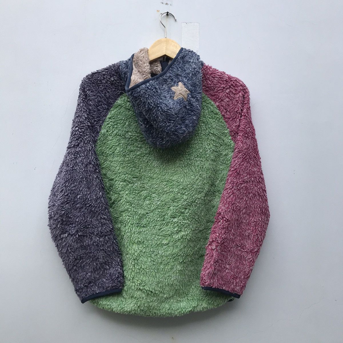 Japanese Brand × Vintage Vintage rare Rough fur fleece jacket world printing factory Size US M / EU 48-50 / 2 - 11 Thumbnail