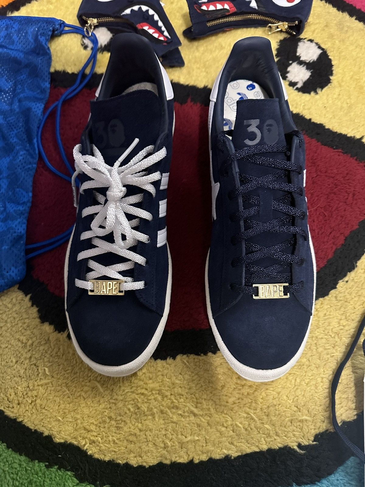 Adidas Adidas Campus 80s x BAPE Low 30th Anniversary Blue F&F Size US 10.5 / EU 43-44 - 5 Thumbnail