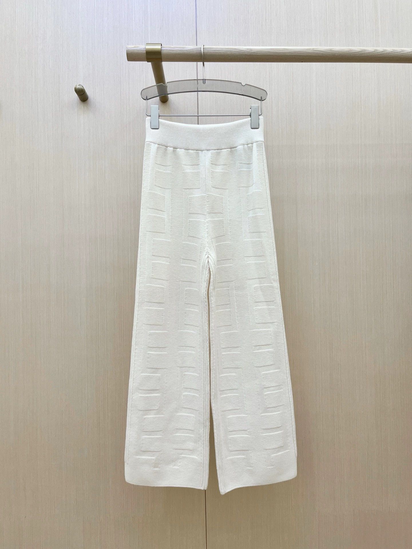Hermes Hermes white H all over print wool straight leg pants 34 Size 25" / US 0 / IT 36 - 2 Thumbnail