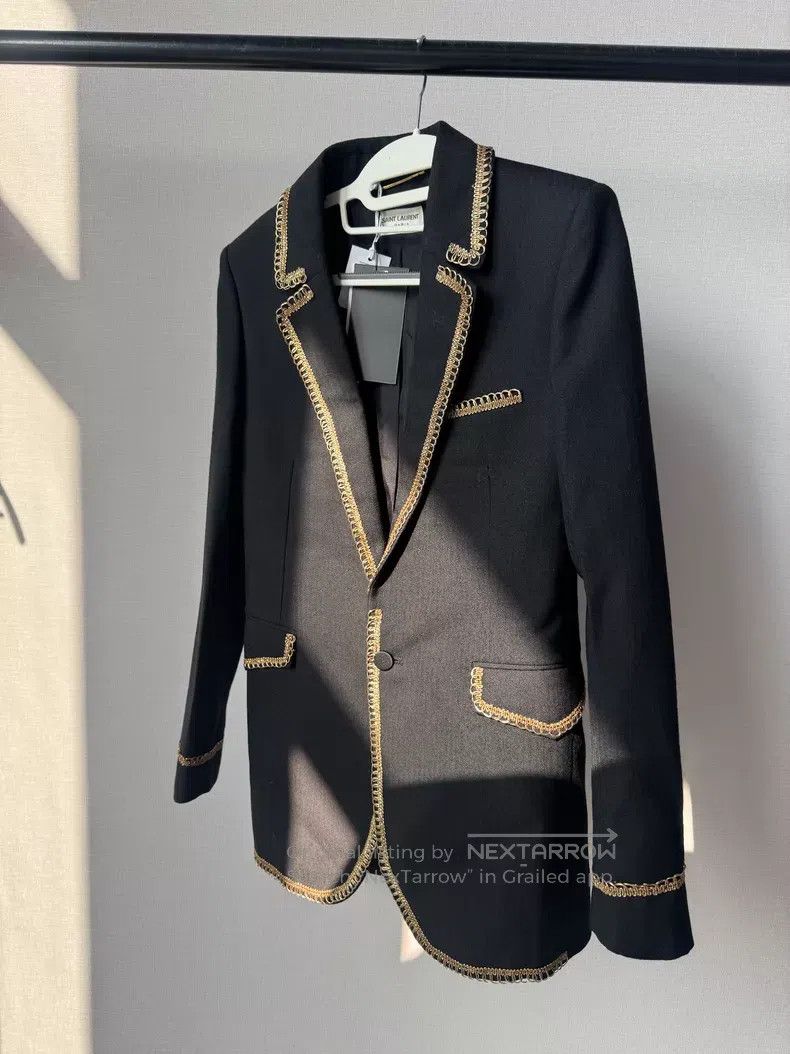 Saint Laurent Paris Saint Laurent Paris Palace Embroidered Gold Trim Wool Suit Size XS / US 0-2 / IT 36-38 - 1 Thumbnail