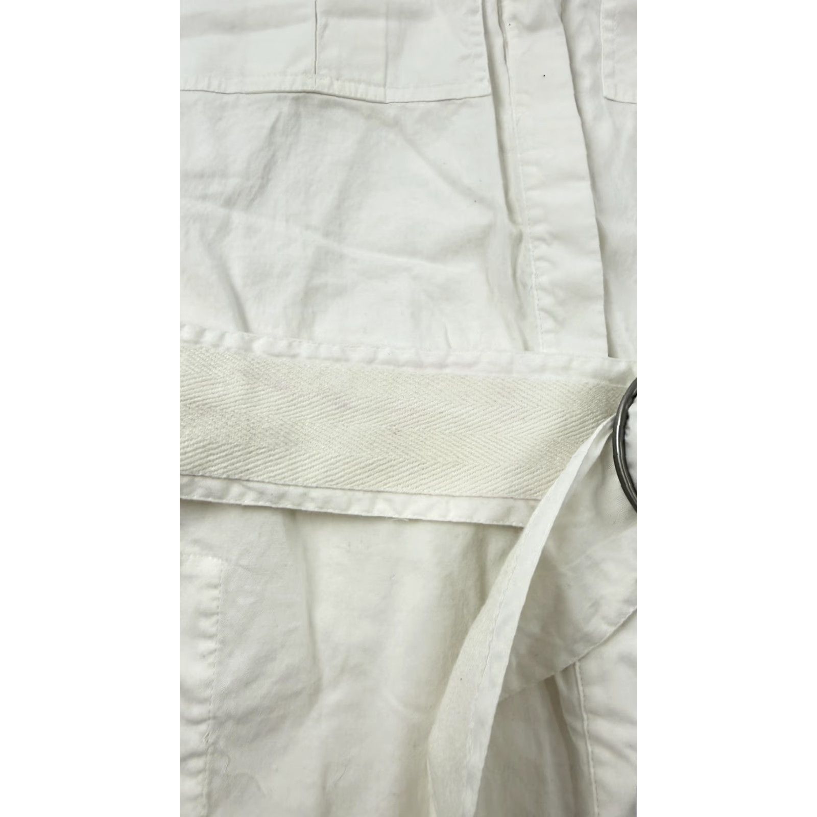 Helmut Lang VINTAGE Helmut Lang Dress Womens 4 White Sleeveless Belted Utility Shirt Safari Midi Size S / US 4 / IT 40 - 6 Thumbnail