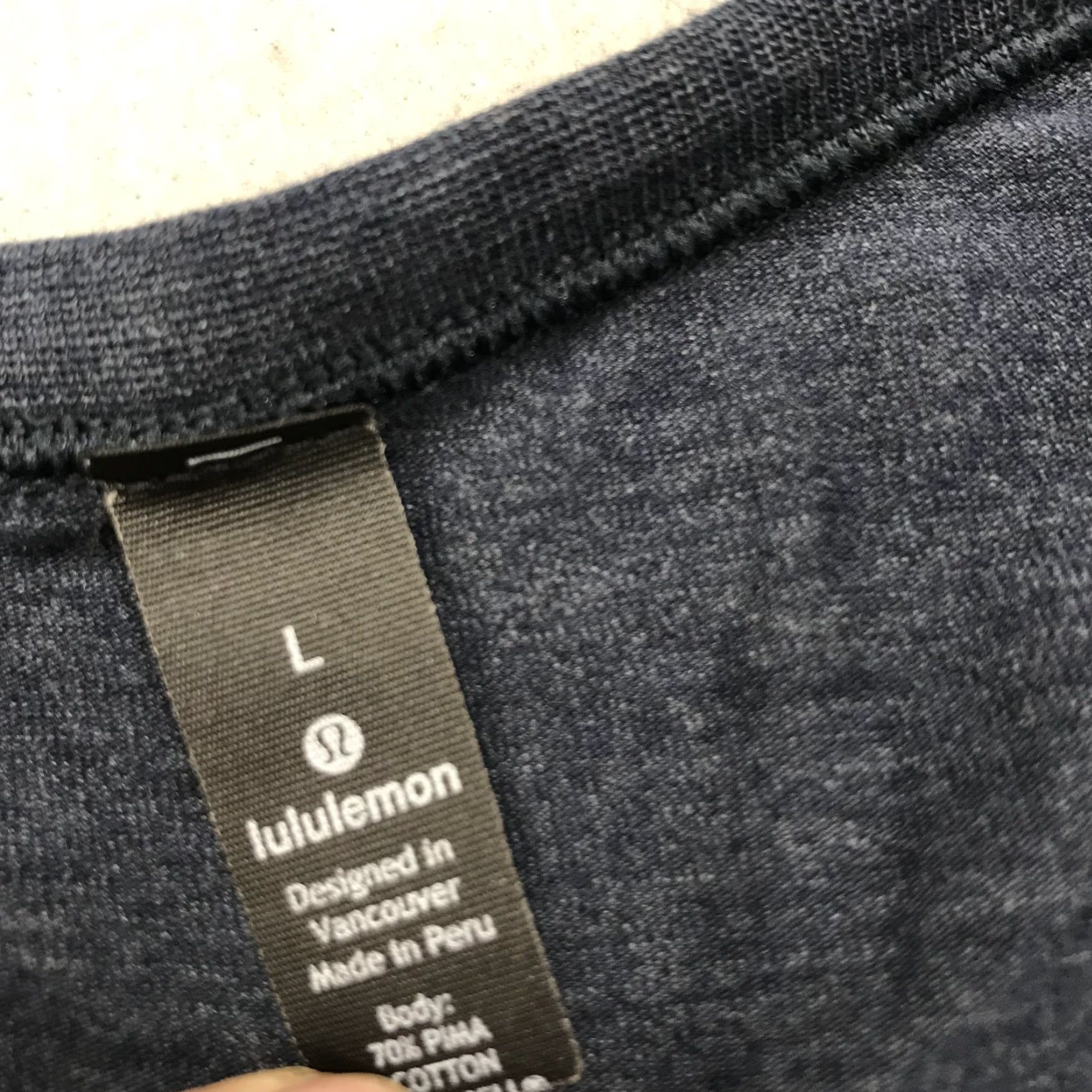 Lululemon Lululemon Shirt Mens Large Dark Blue Long Sleeve Pima Cotton Blend Gym Lifting Size US L / EU 52-54 / 3 - 4 Thumbnail