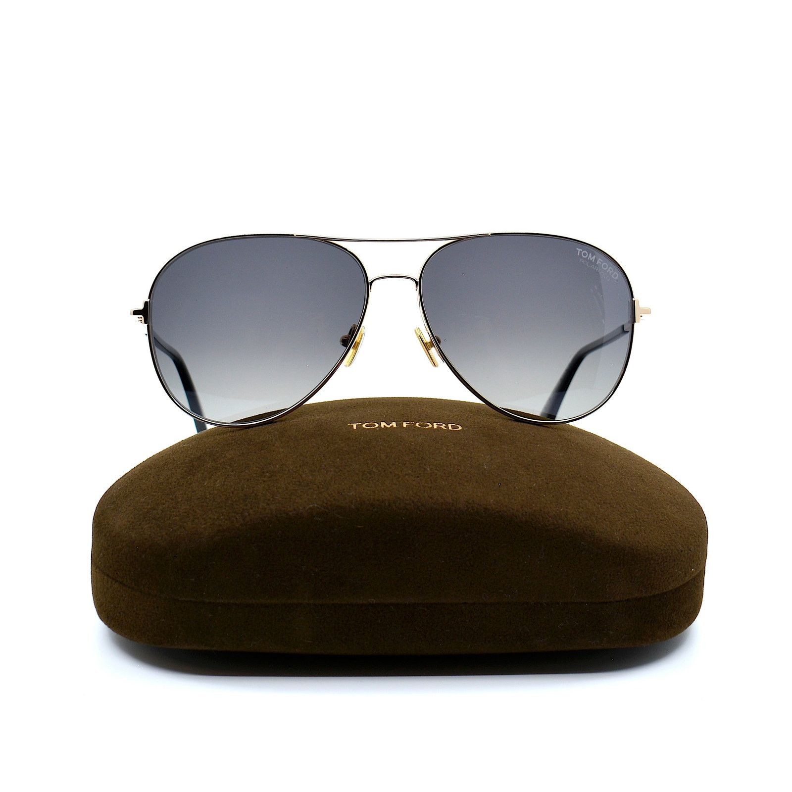 Tom Ford TOM FORD TF823/S 28D CLARK GOLD GREY POLARIZED SUNGLASSES Size ONE SIZE - 12 Thumbnail