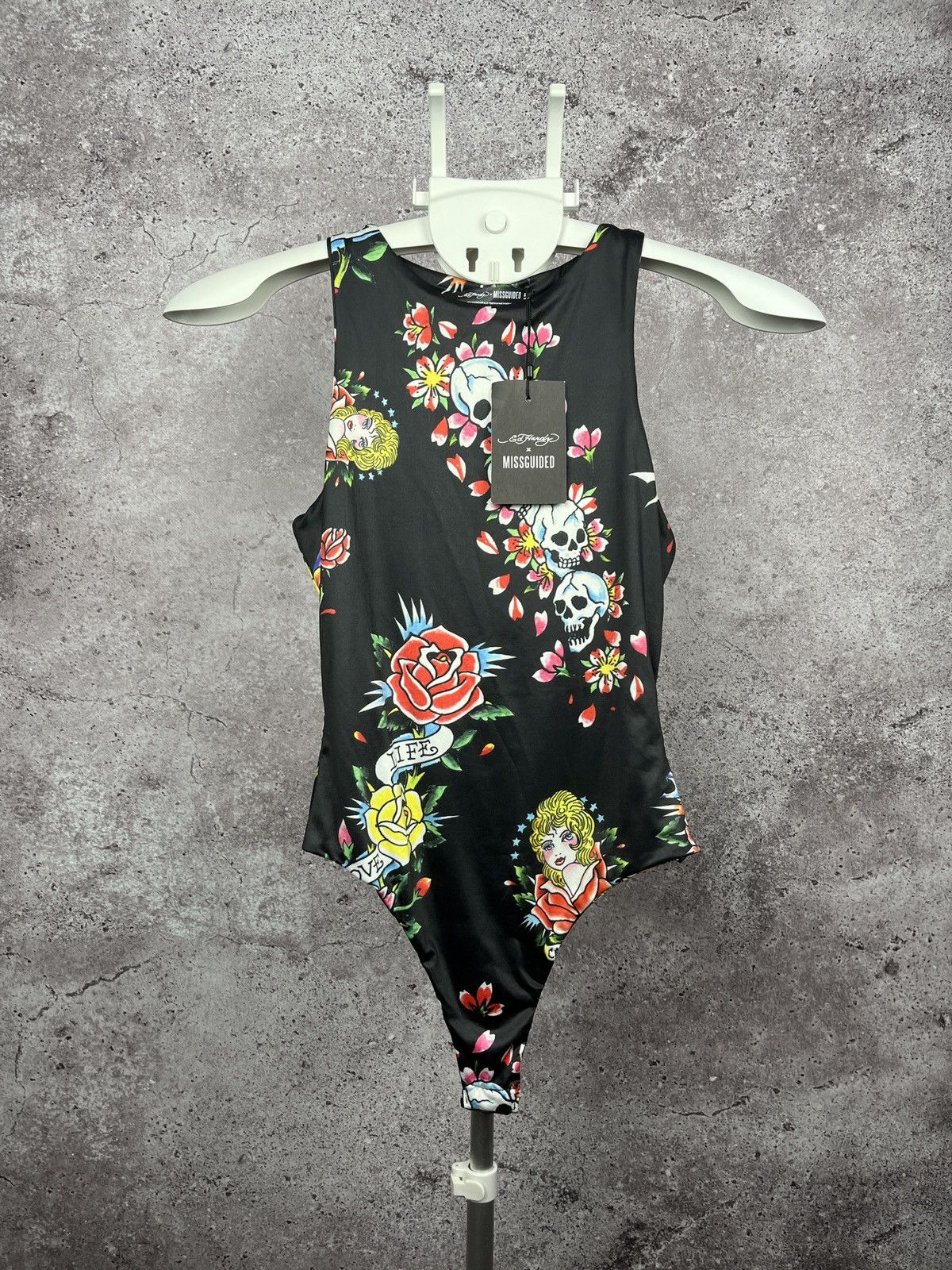 Christian Audigier × Ed Hardy Vintage 🔥 Ed Hardy X MG AOP Graphic Bodysuit / Swimwear Size S / US 4 / IT 40 - 1 Thumbnail