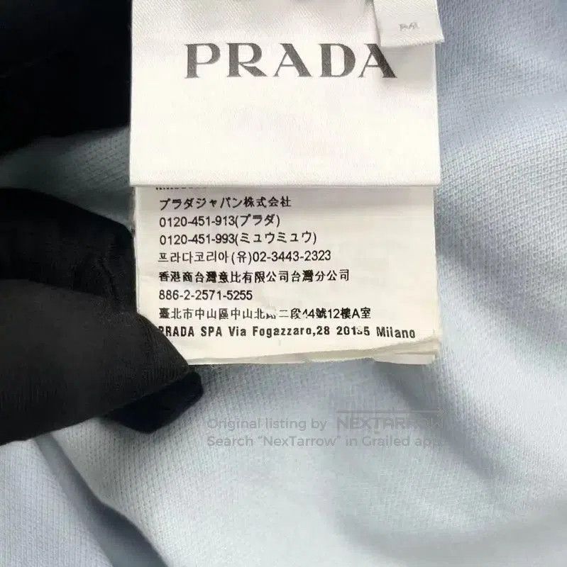 Prada Prada Light Blue Striped Logo Polo Shirt. Size US M / EU 48-50 / 2 - 5 Thumbnail