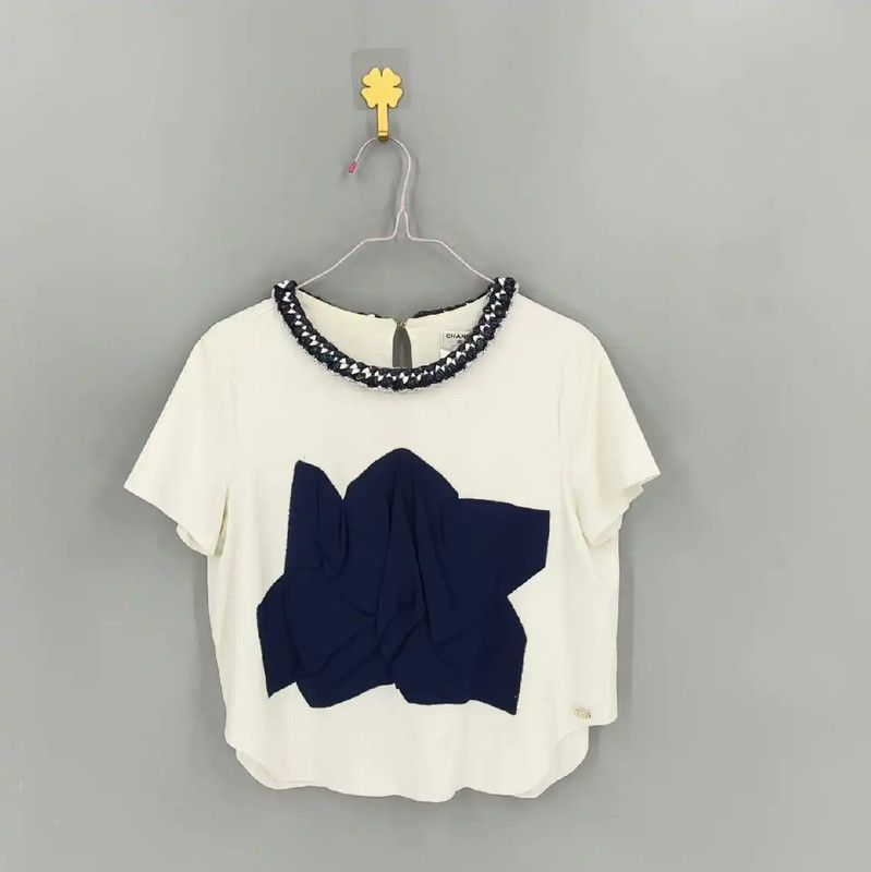 Chanel Chanel White Short Sleeve T-Shirt 0089 Size S / US 4 / IT 40 - 1 Thumbnail