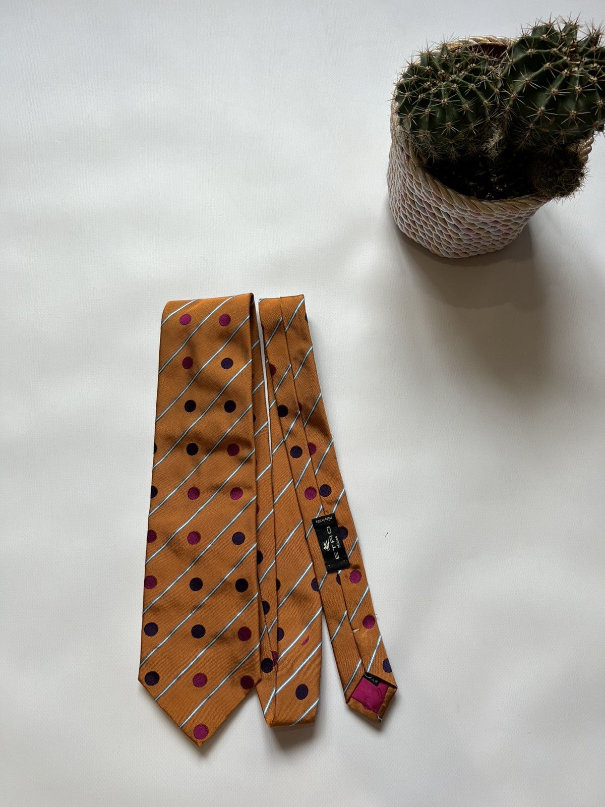 Etro Etro Milano Silk Tie Mens Classic Orange Size ONE SIZE - 1 Thumbnail