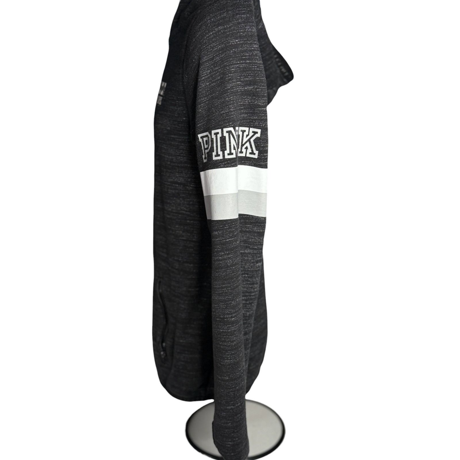 Pink PINK Victoria’s Secret Hoodie Small Black Zip Up Sweatshirt Size S / US 4 / IT 40 - 3 Thumbnail
