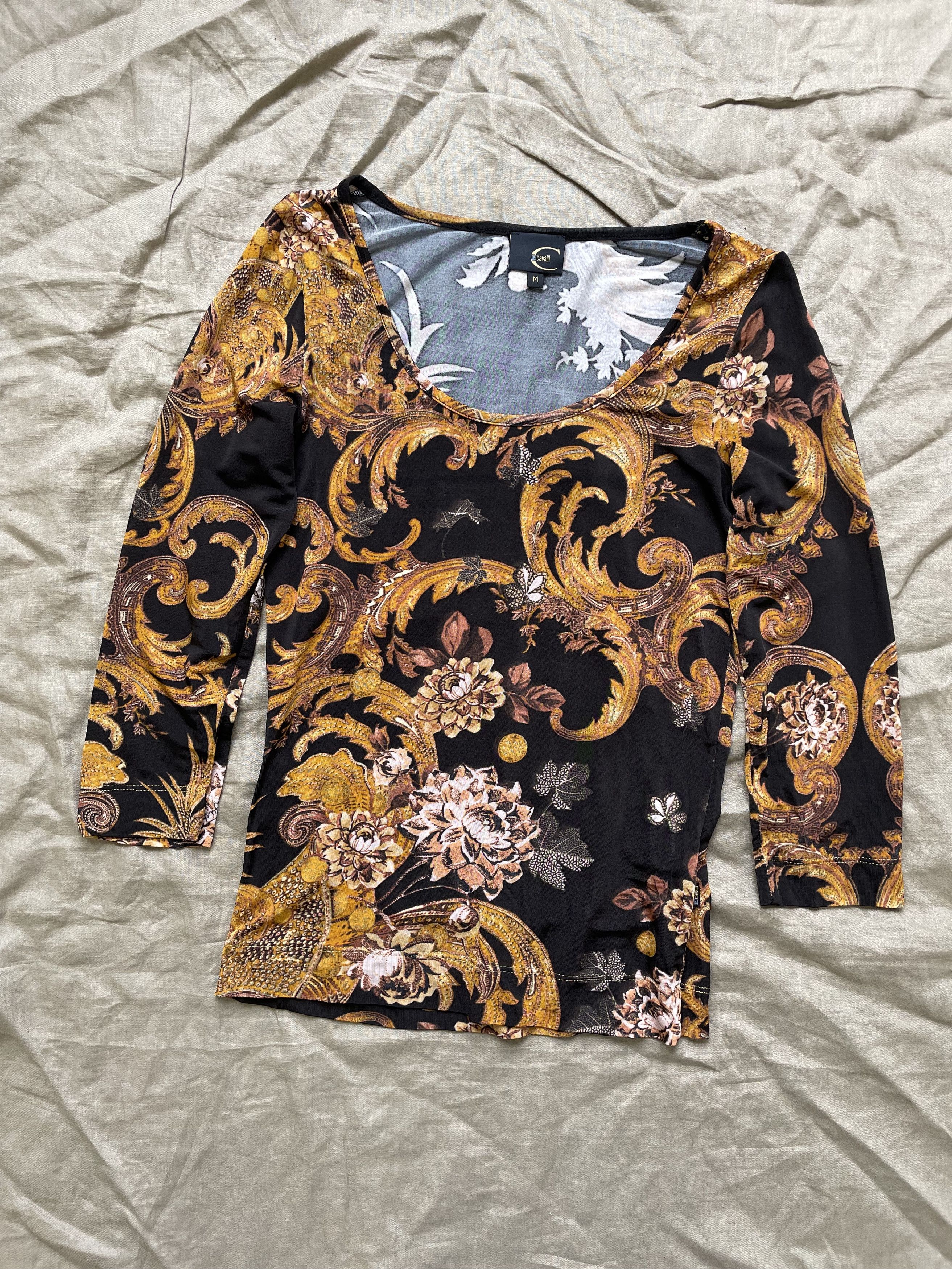 Just Cavalli Just Cavalli Rayon Printed Pattern Top Blouse 6937AC Size M / US 6-8 / IT 42-44 - 2 Thumbnail
