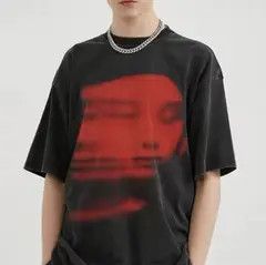 Japanese Brand Ishiguro x Kida Red Face Graphic T Shirt Size US M / EU 48-50 / 2 - 3 Thumbnail