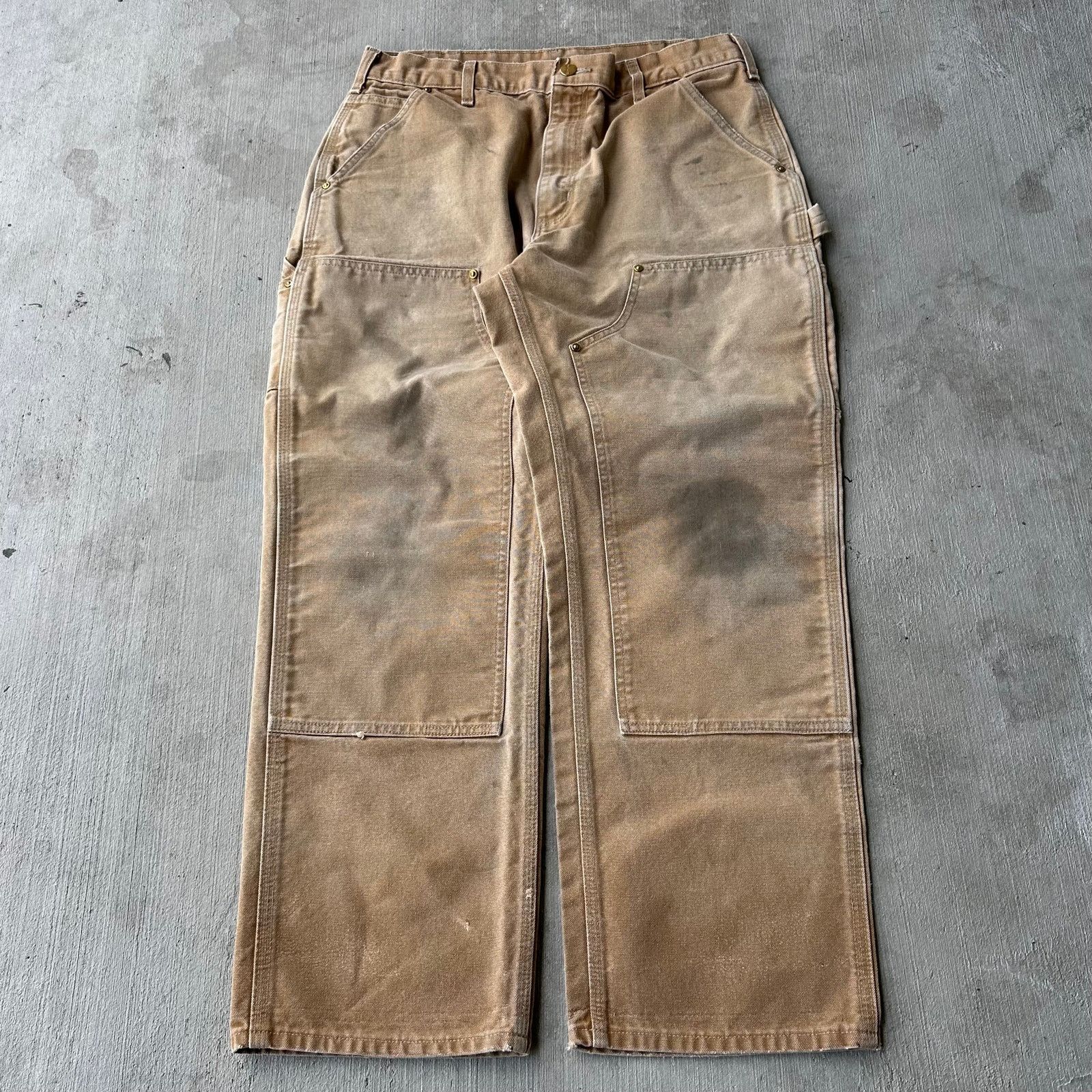 Carhartt × Vintage Carhartt brown double knee work wear carpenter pants Size US 32 / EU 48 - 1 Thumbnail