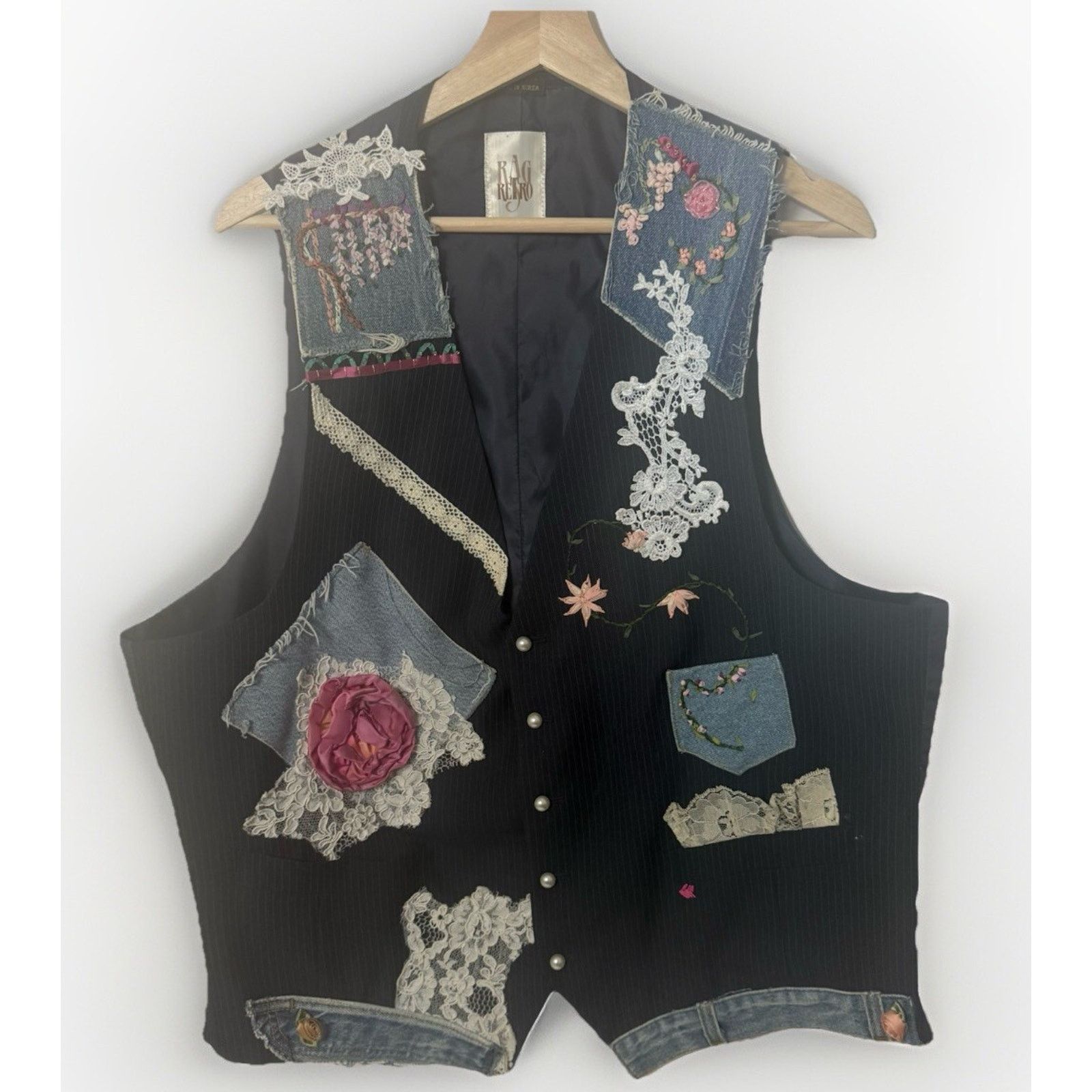 Handmade Y2K Vest Cottagecore Grandmacore Dark Academia Dopamine Size ONE SIZE - 1 Thumbnail