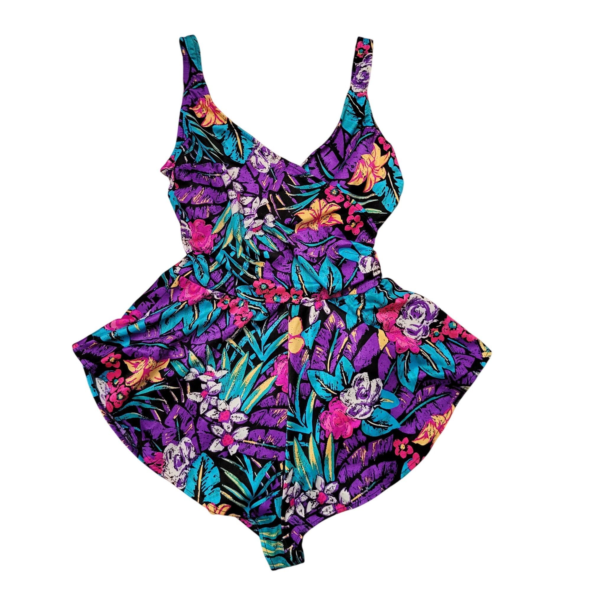 Vintage Vintage Mainstream Floral Swimsuit 10 Full Coverage One Piec Size ONE SIZE - 6 Thumbnail