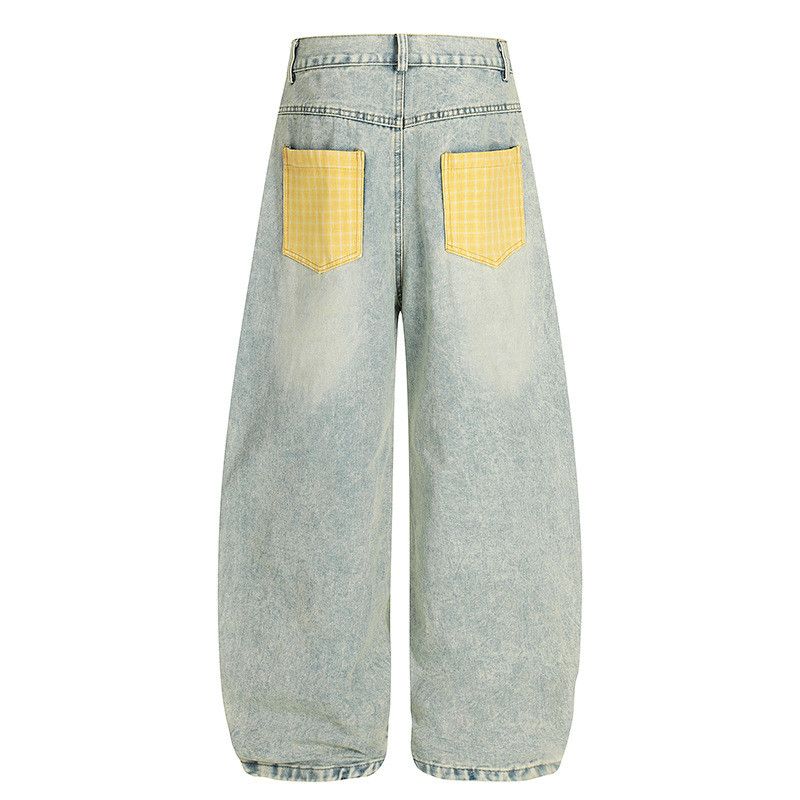 Jean Men's American Retro Scimitar Patchwork Jeans Size US 32 / EU 48 - 2 Thumbnail
