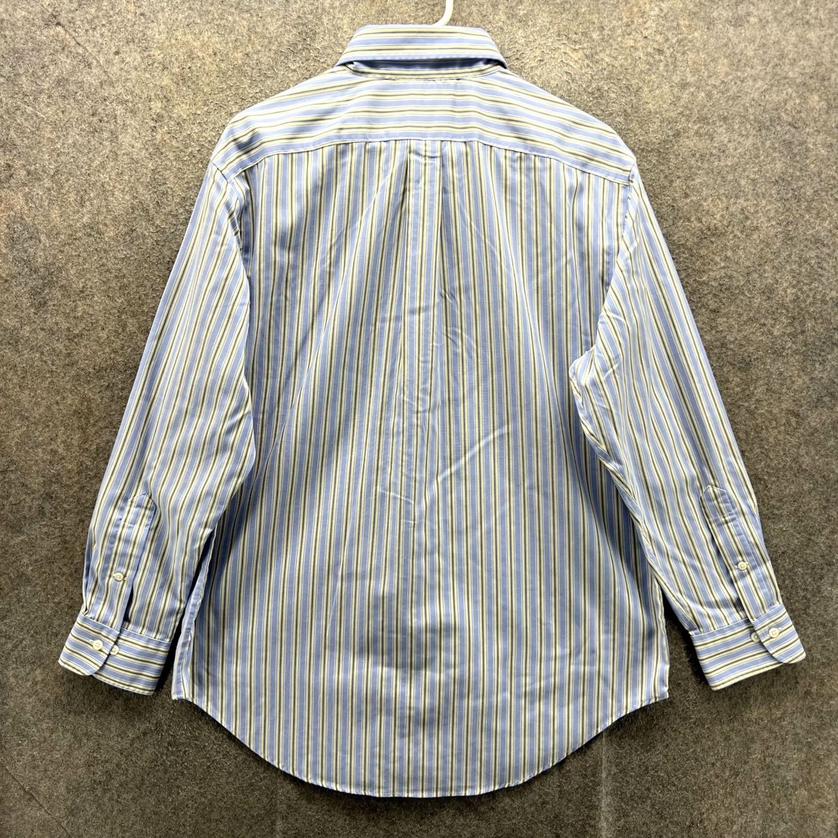 Ralph Lauren Lauren Ralph Lauren Dress Shirt Mens 16 32/33 Blue Stripe Non-Iron Cotton Shirt Men Long Sleeve Button-Down Collar Size 42R - 2 Thumbnail