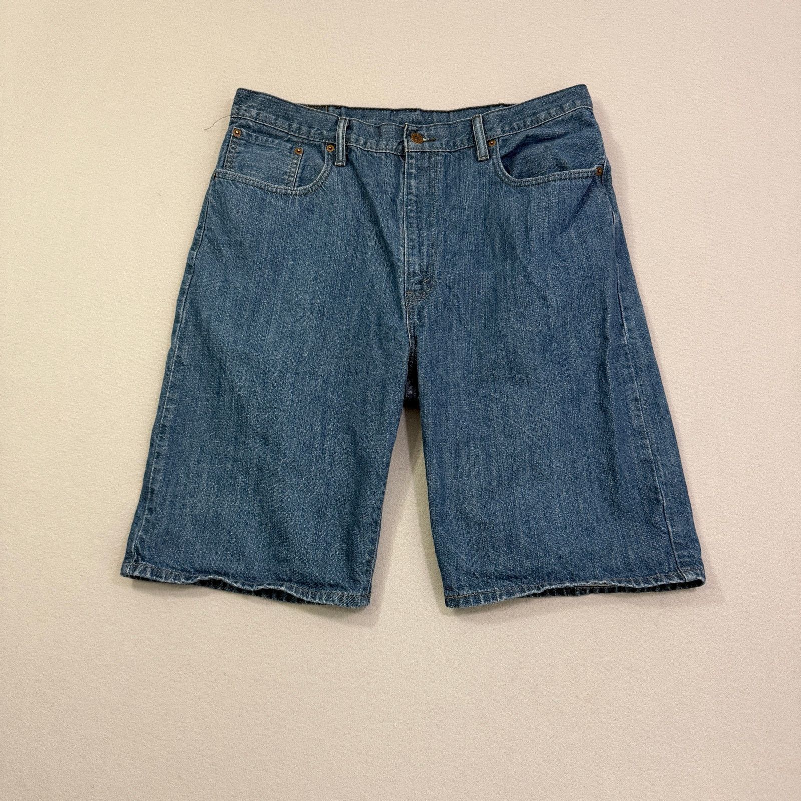 Levi's Vintage Levis 569 Jean Shorts 38 Blue 12" Inseam Baggy Size US 38 / EU 54 - 1 Thumbnail