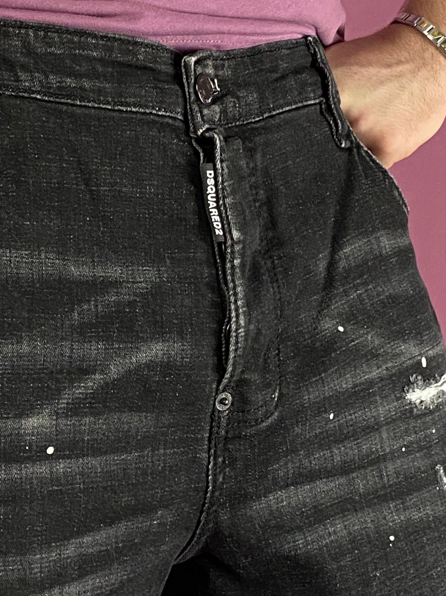 Dsquared2 × Vintage Dsquared2 Black Denim Vintage Men's Tidy Biker Jeans - XL Size US 38 / EU 54 - 5 Thumbnail