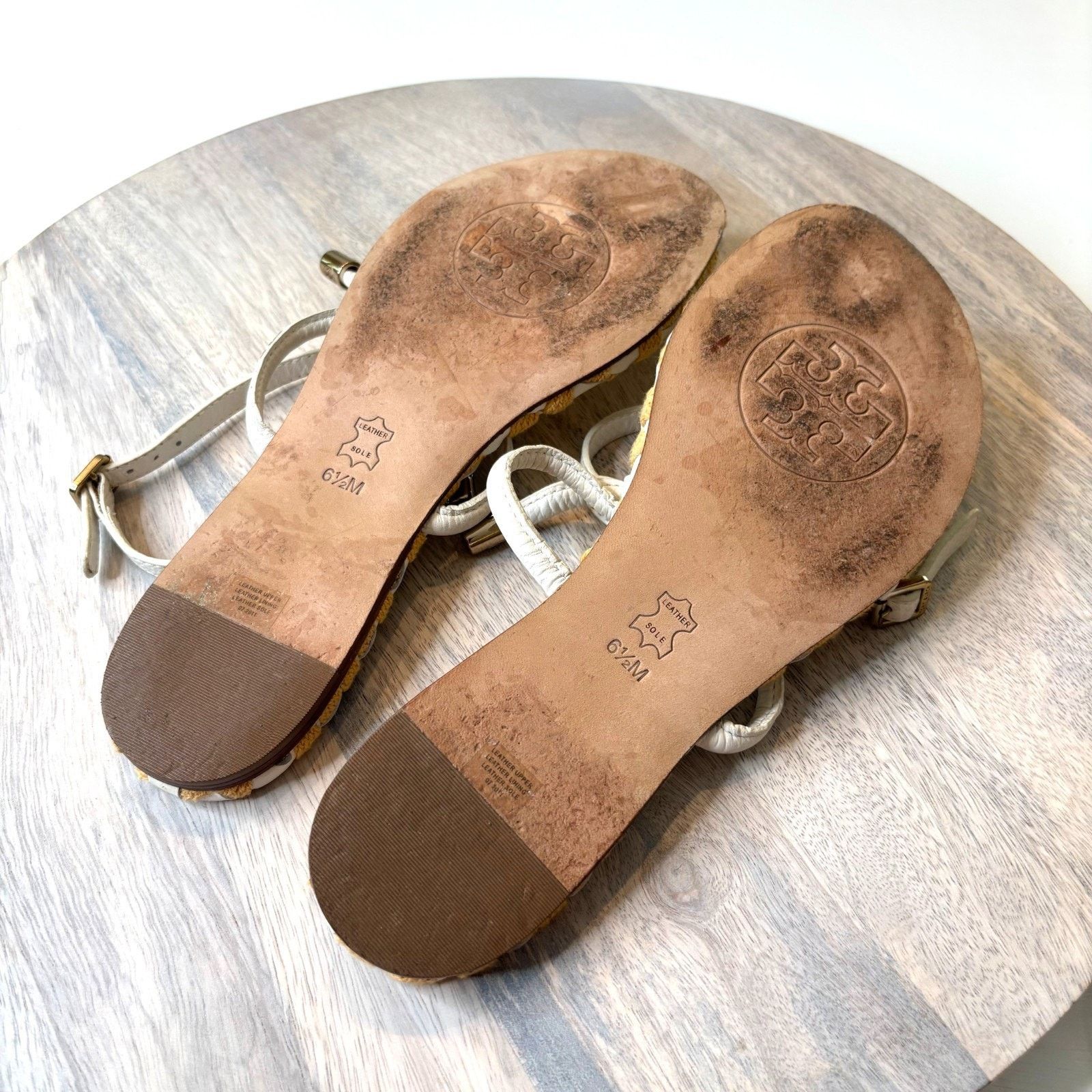 Tory Burch Tory Burch Cream White Ankle Strappy Sandals Size 6.5 M 6.5M Size US 6.5 / IT 36.5 - 8 Thumbnail