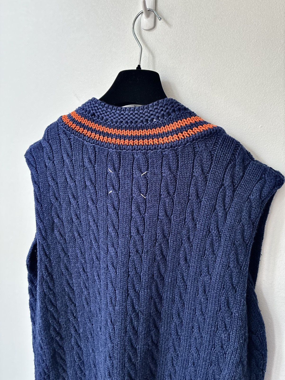 Maison Margiela MARGIELA AW17 Oversized Cable Knit Sweater Vest Size US L / EU 52-54 / 3 - 4 Thumbnail