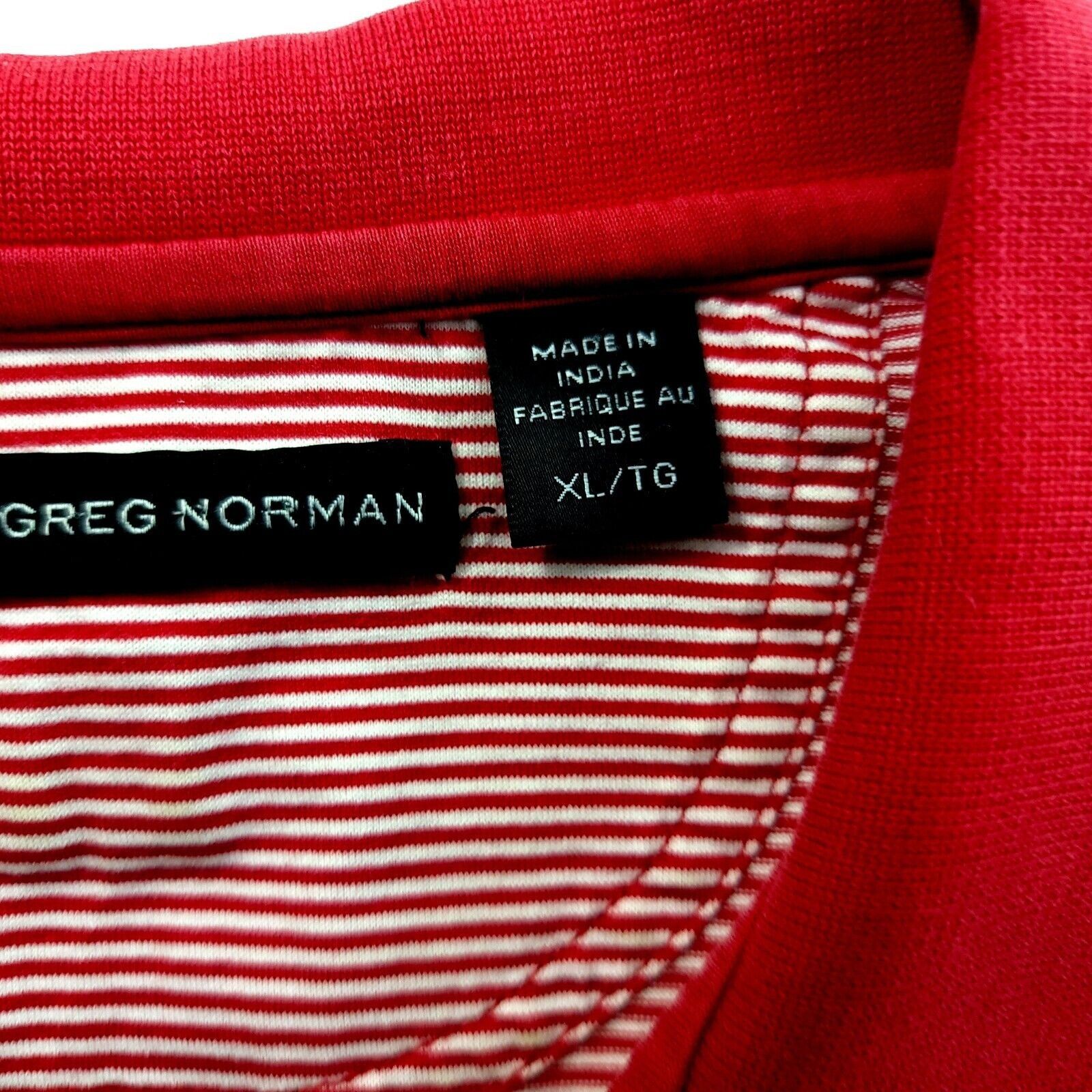 Greg Norman Greg Norman Red White Striped Collared Short Sleeve XL Polo Size US XL / EU 56 / 4 - 9 Thumbnail