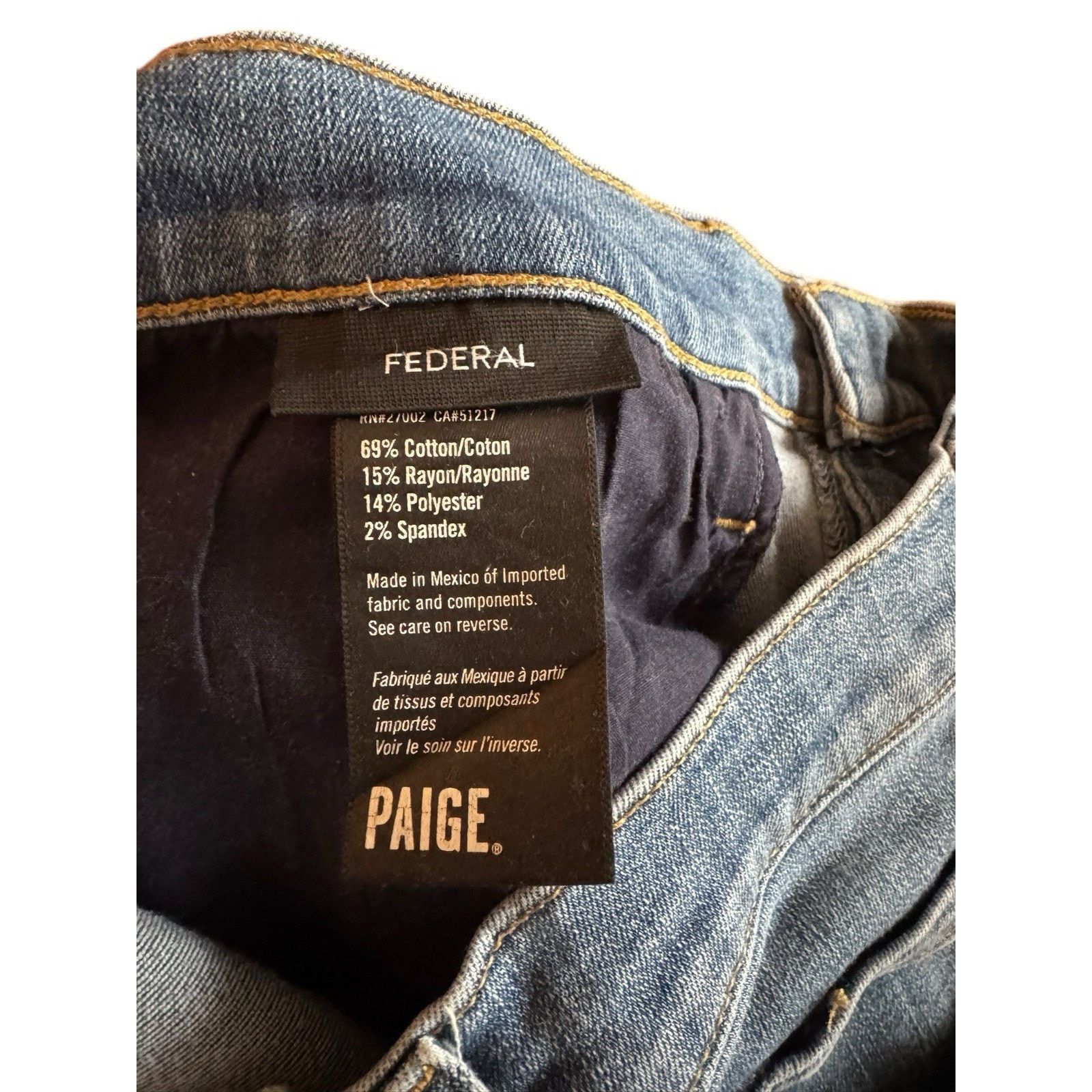 Paige Paige Federal Cartwright Medium Wash Jeans 36 X 30 Size US 36 / EU 52 - 7 Thumbnail