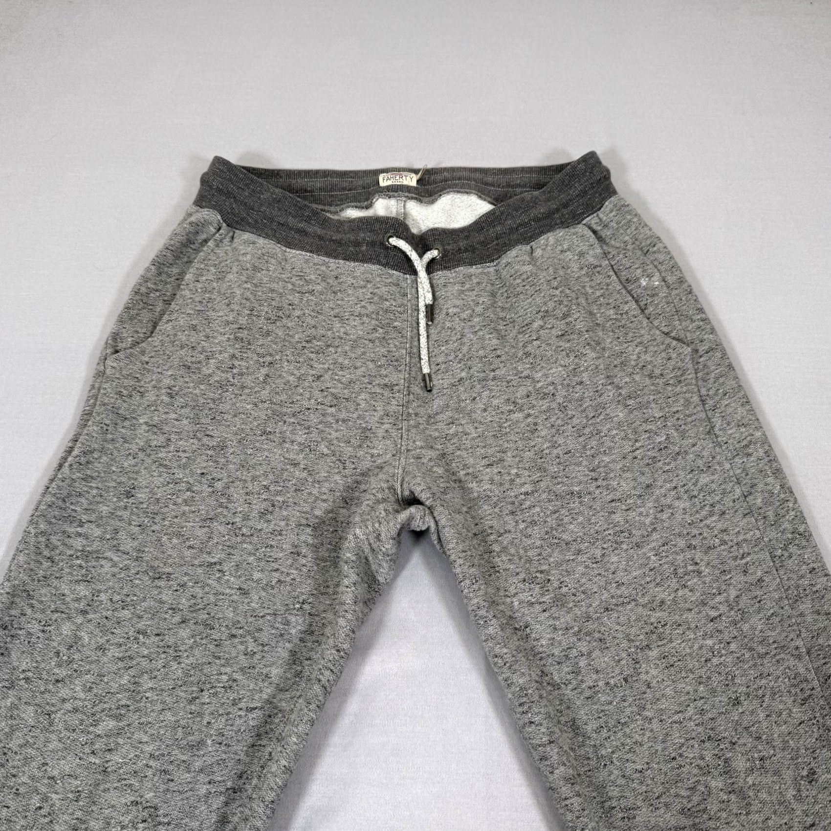 Faherty Faherty Mens Medium Gray Fleece Jogger Pants Drawstring Stretch Elastic Waist Size US 31 - 2 Thumbnail