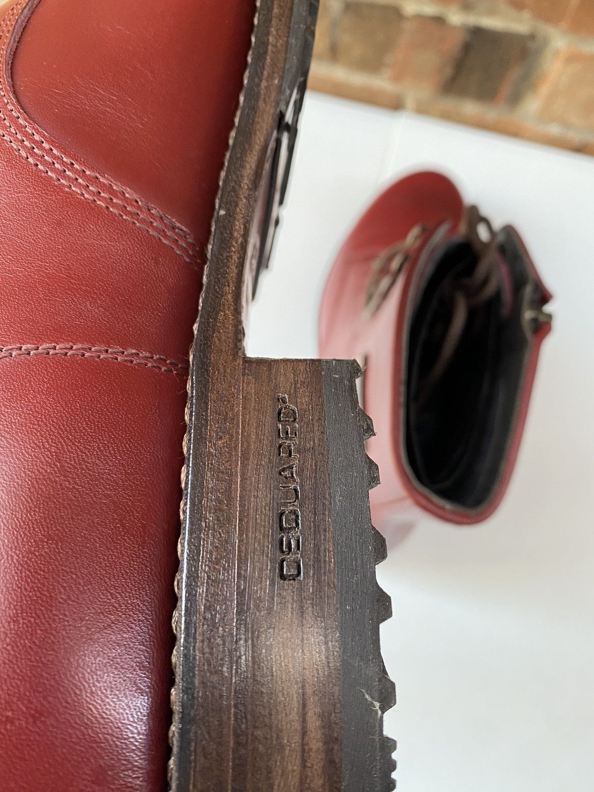 Dsquared2 DSQ2 🇮🇹 Veg Tan Calf Denim Lined Goodyear Combat Boots 13 NEW Size US 13 / EU 46 - 8 Thumbnail