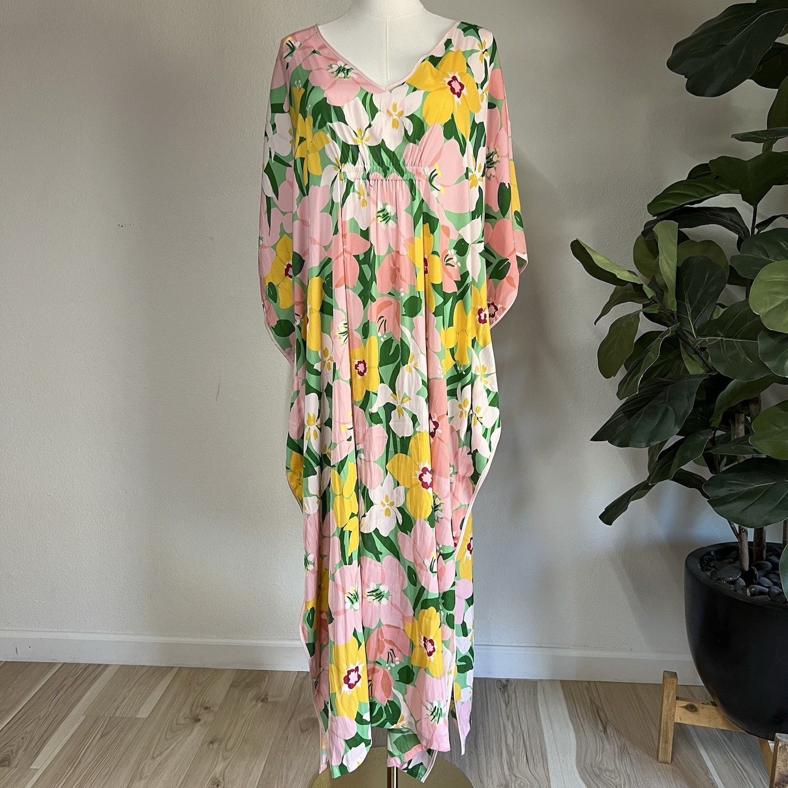 Kate Spade KATE SPADE Caftan Dress L/XL Painterly Petals Floral Muumuu Size XL / US 12-14 / IT 48-50 - 1 Thumbnail