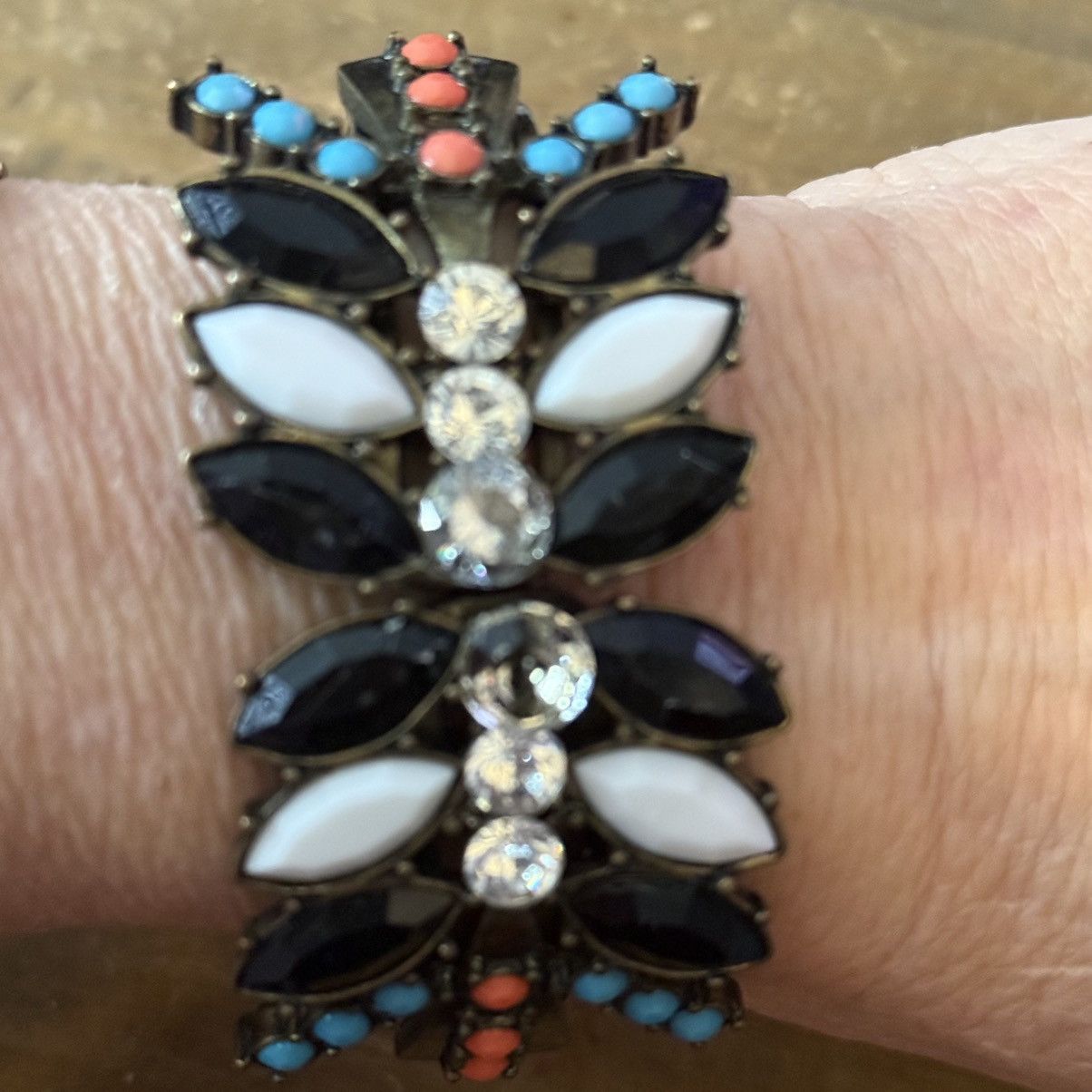 Other Bronze tone multicolor stone clamper bracelet Size ONE SIZE - 2 Thumbnail