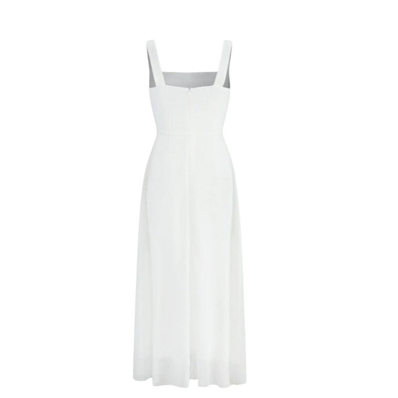 Other White Semi-Sheer Cami Sleeveless Square Neck Long Dress Size M / US 6-8 / IT 42-44 - 3 Thumbnail