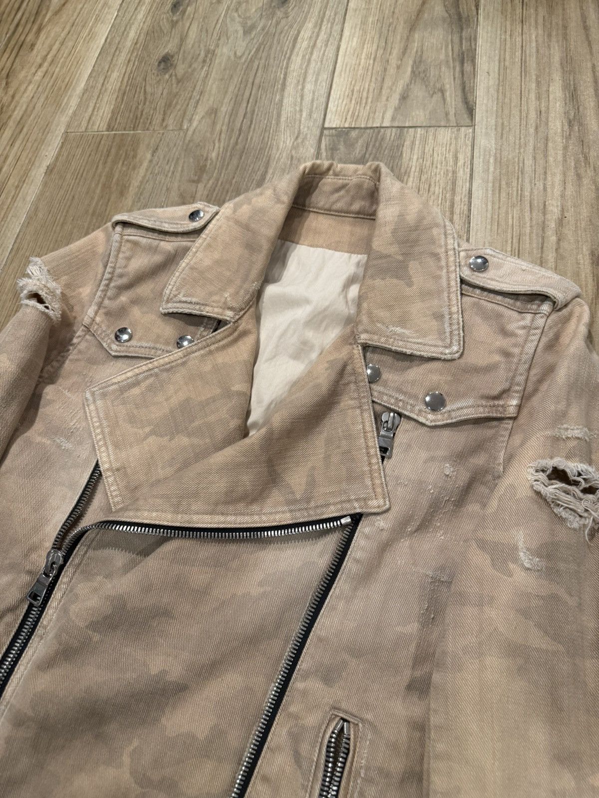 Balmain Balmain Sample Camo Distressed Rider Jacket Size US M / EU 48-50 / 2 - 4 Thumbnail