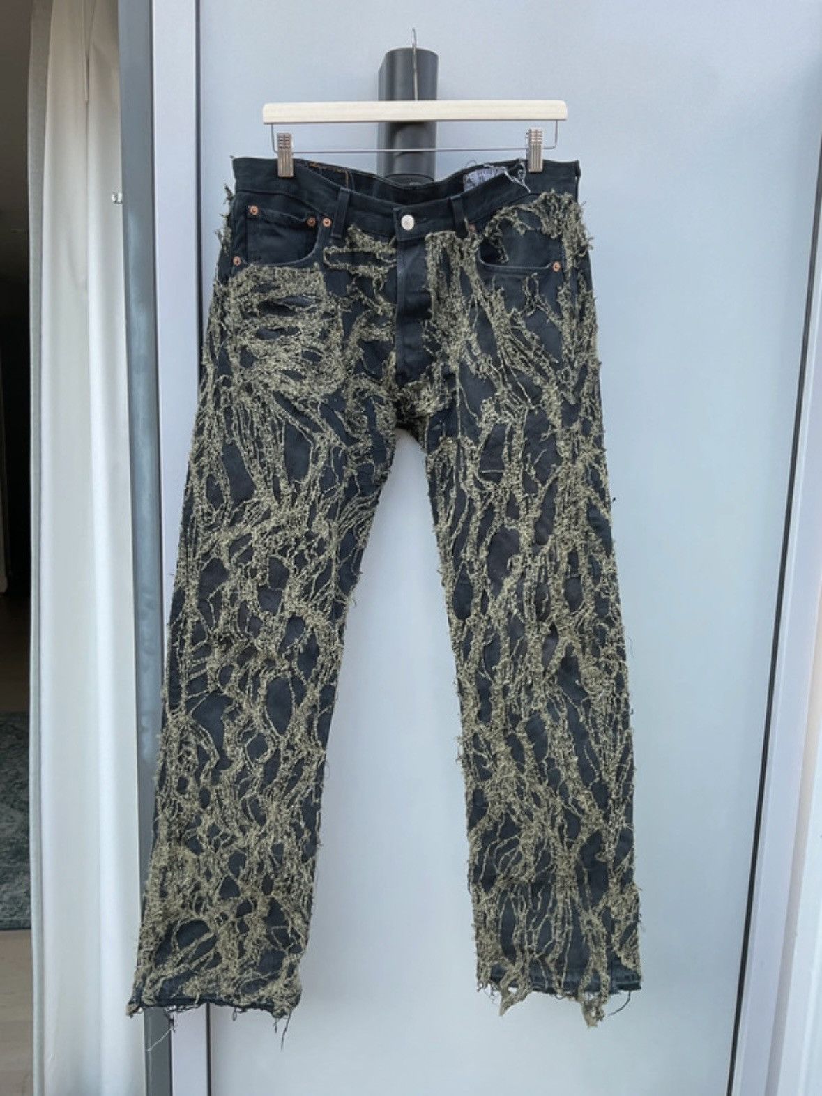 Ends repair stitch work denim jeans