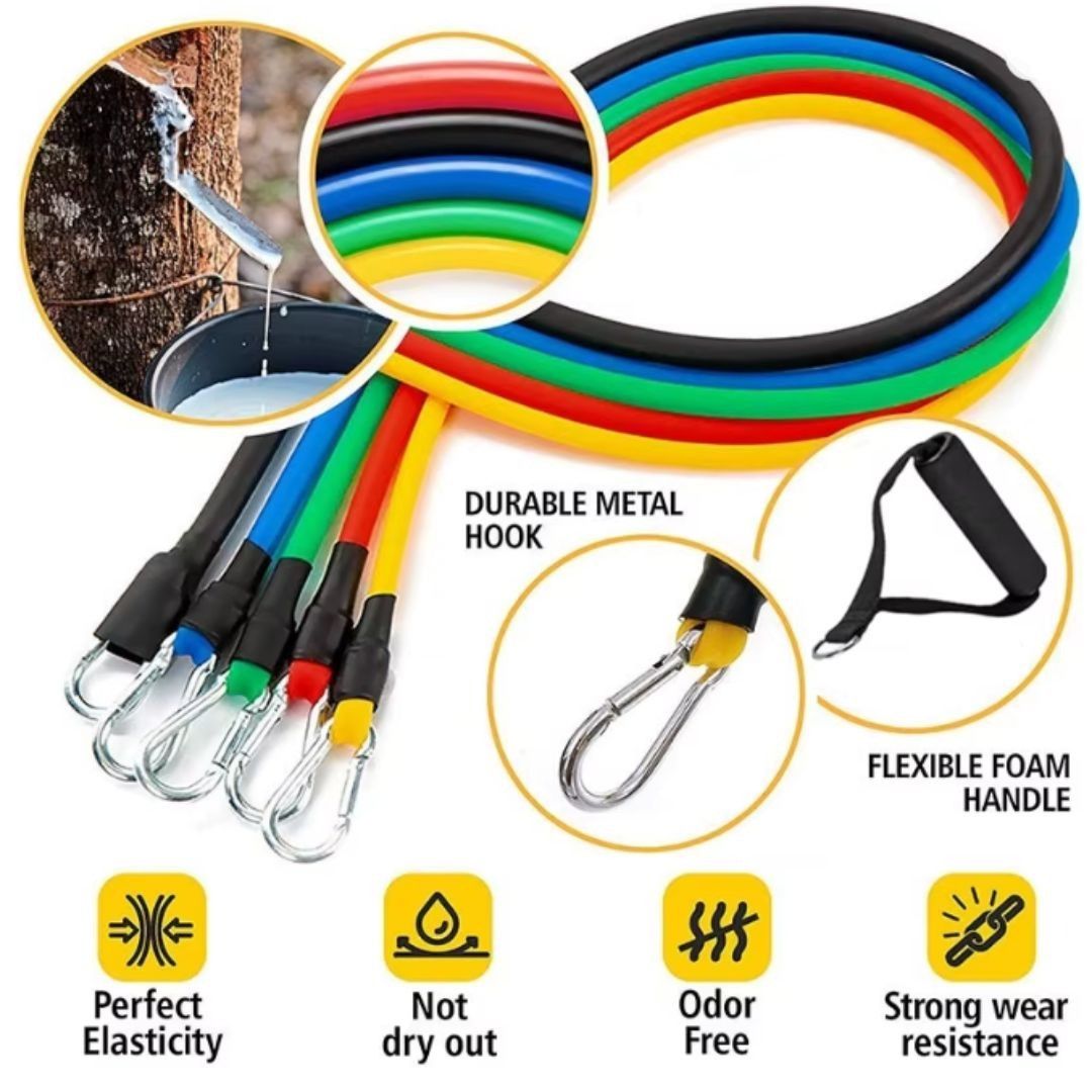 Other Resistance Bands Set 11-Piece Full Body Home Workout Kit Size ONE SIZE - 4 Thumbnail