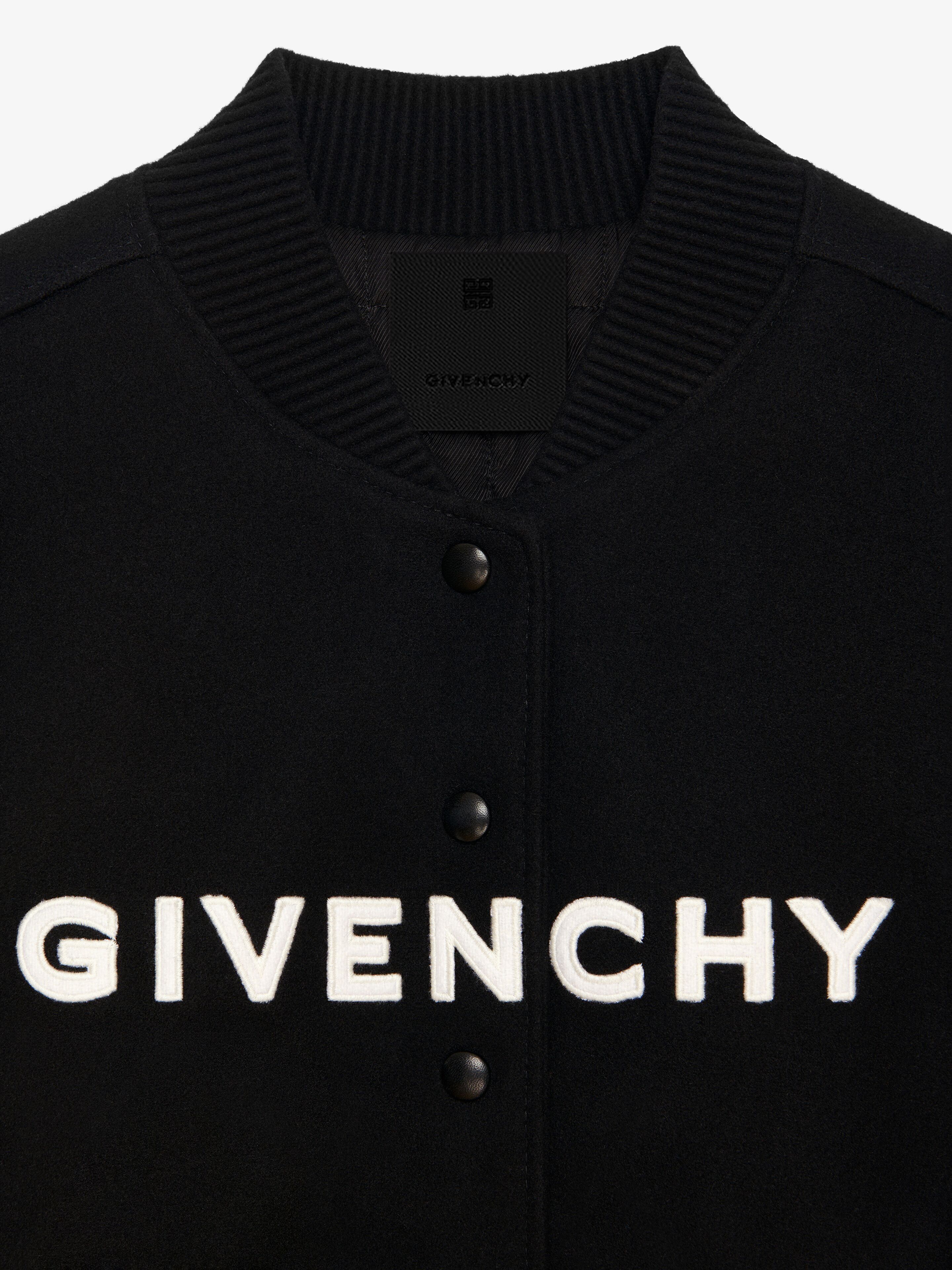 Givenchy o1srvl11e0725 Cropped Varsity Sleeves New Rib in Black/White Size S / US 4 / IT 40 - 6 Thumbnail