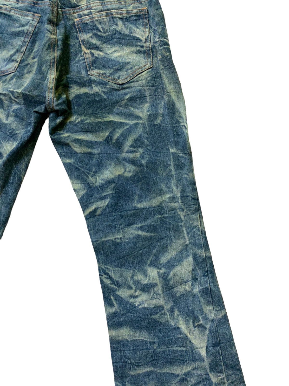 Japanese Brand Flared Smoked Acid Wash Bootcut Denim Jeans Size US 26 / EU 42 - 12 Thumbnail