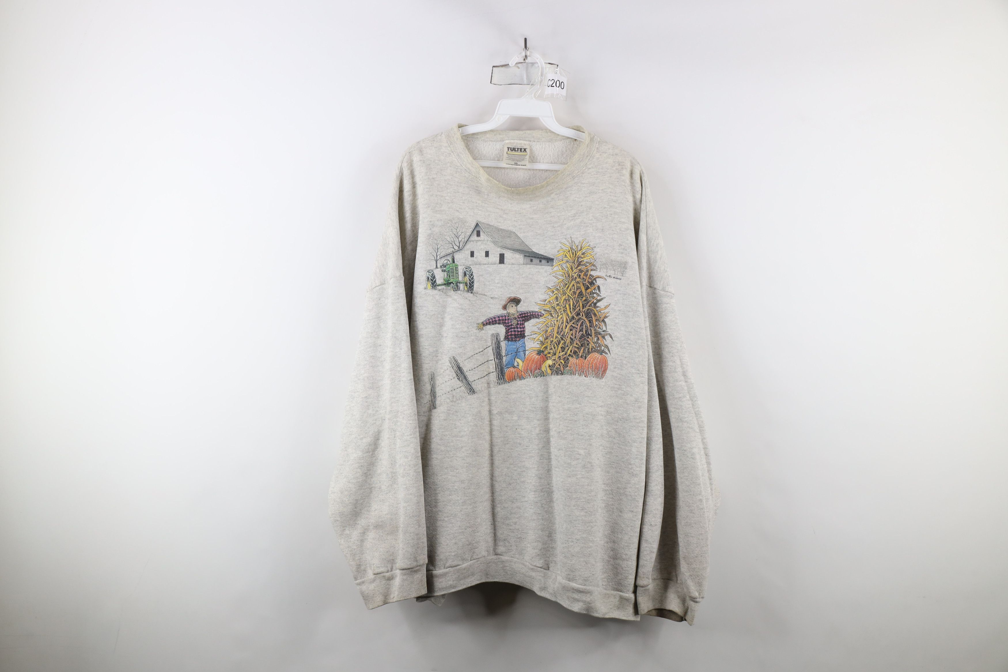 Vintage Vintage 90s Streetwear Country Farmhouse Sweatshirt Gray Size US XXL / EU 58 / 5 - 1 Thumbnail