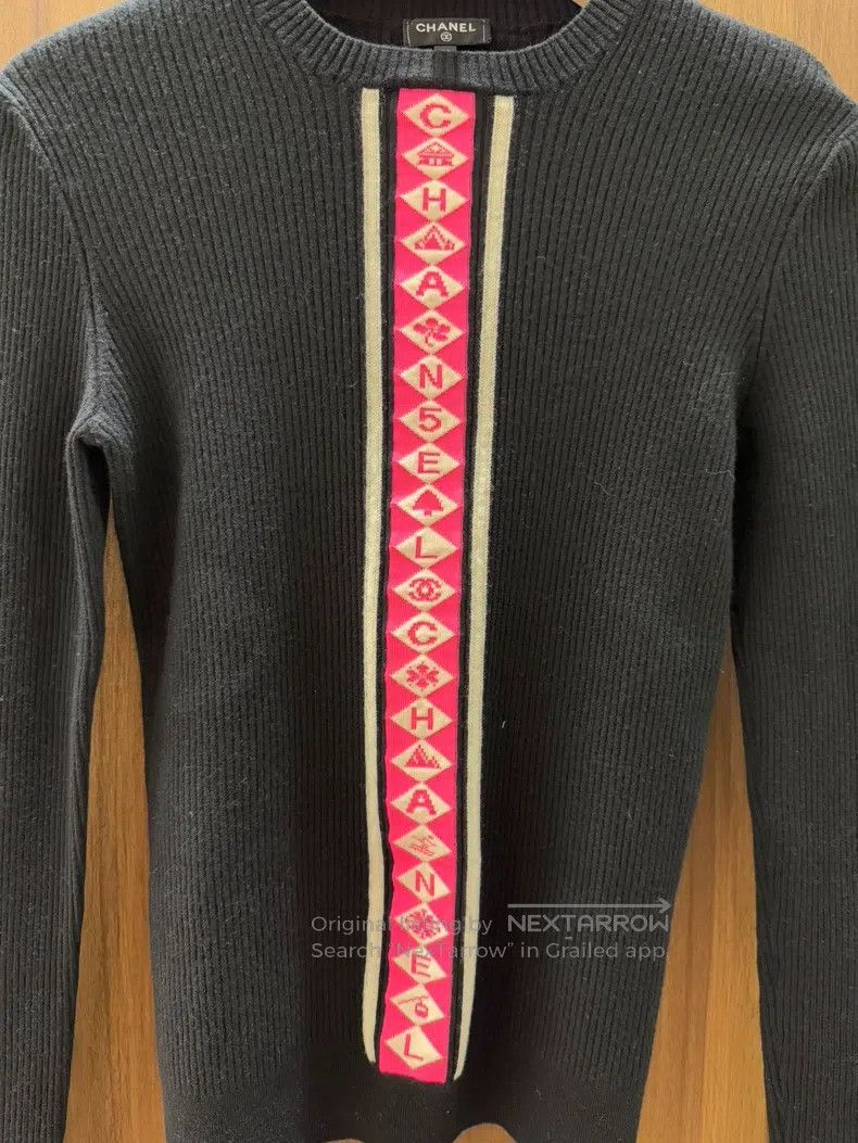 Chanel Chanel Classic letter striped knitwear with long sleeves Size XS / US 0-2 / IT 36-38 - 3 Thumbnail