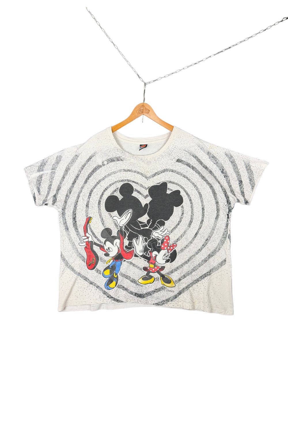 Mickey Unlimited 90s Mickey Unlimited AOP Heart Graphic Tee (Single Stitch) Size US XL / EU 56 / 4 - 1 Thumbnail