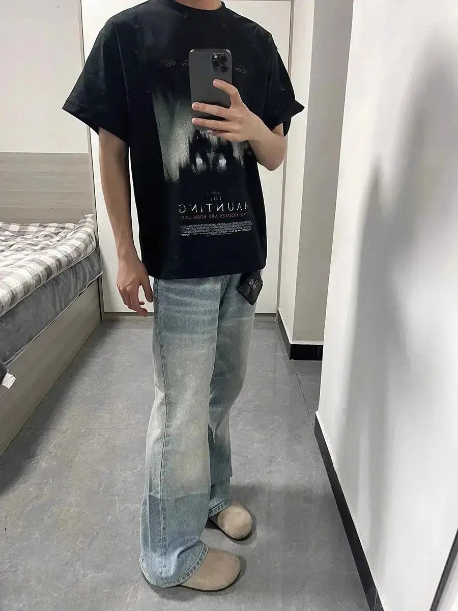 Japanese Brand Loose straight cat whiskers light colored jeans Size US 30 / EU 46 - 6 Thumbnail