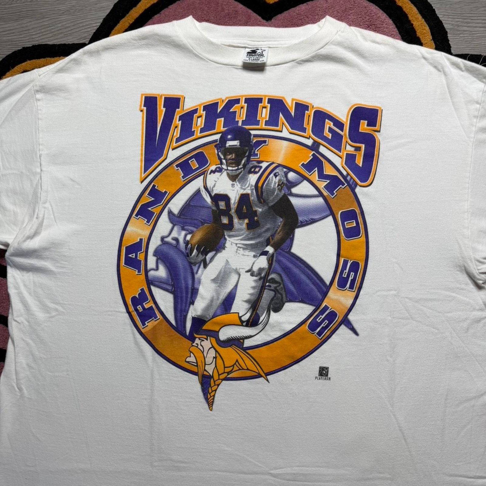 NFL × Starter × Vintage Vintage 90’s Starter Minnesota Vikings Randy Moss T-shirt Size US XL / EU 56 / 4 - 2 Thumbnail