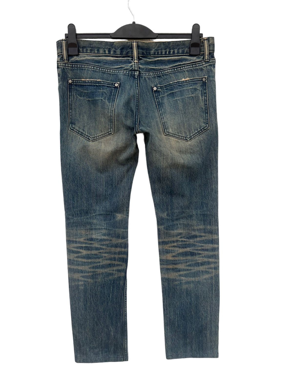Japanese Brand Vintage Pledge Japan Distressed Muddy Denim Slim Jeans Size US 31 - 15 Thumbnail