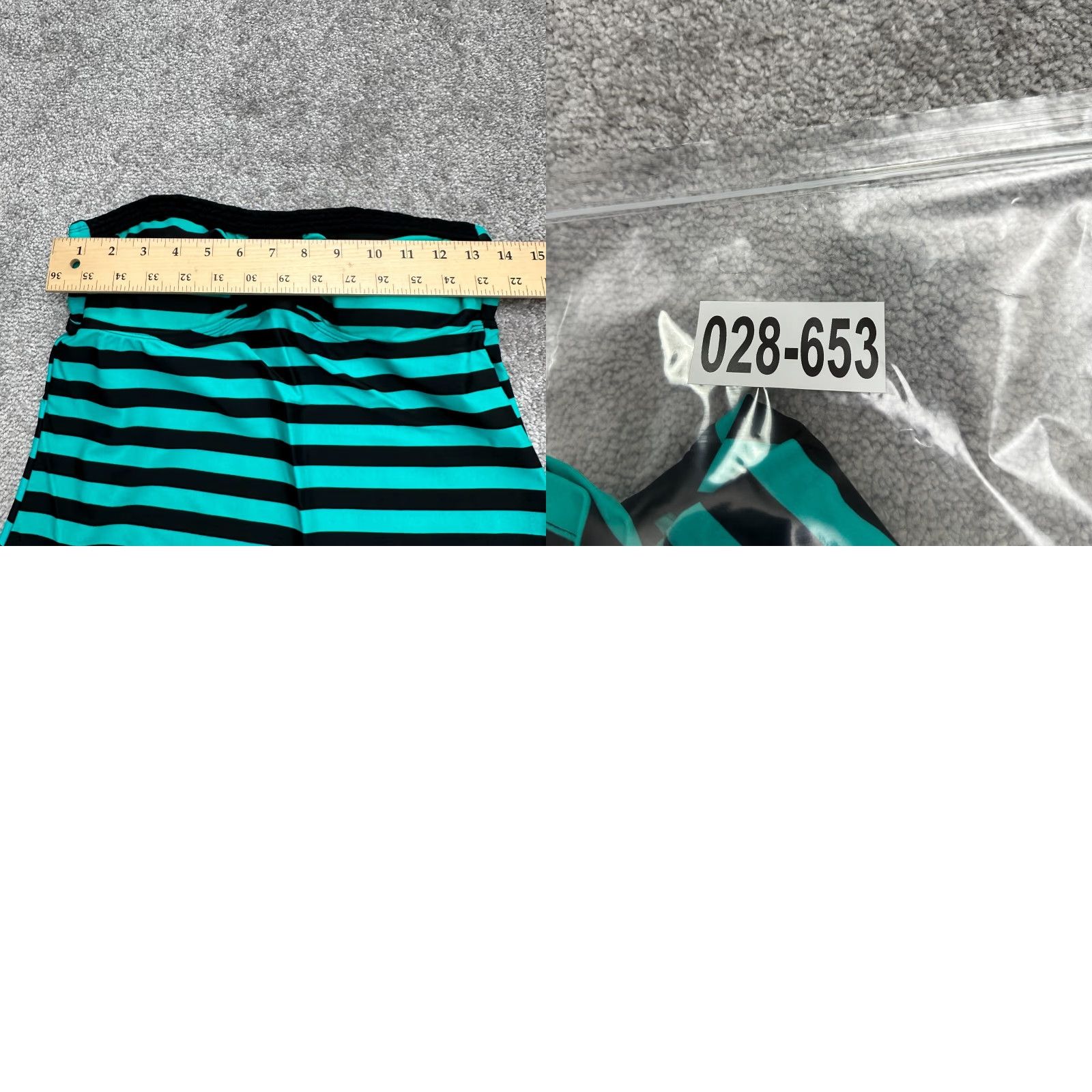 Vintage Island Escape Tankini Top Womens 6 Black Green Striped Padded Strapless Bandeau Swimsuit Size M / US 6-8 / IT 42-44 - 8 Thumbnail