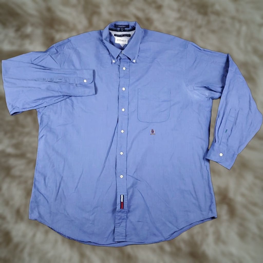 Tommy Hilfiger Tommy Hilfiger Shirt Mens XL Blue Long Sleeve Button-Up Cotton Size US XL / EU 56 / 4 - 1 Thumbnail