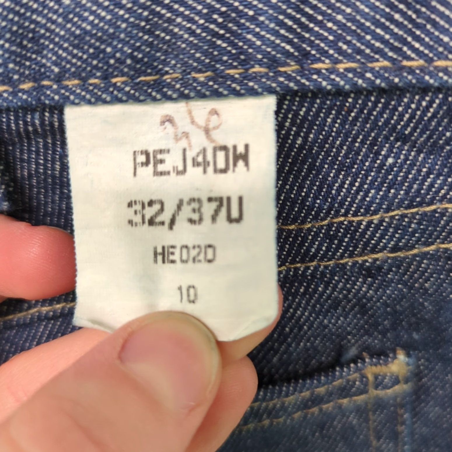 Denime Bulwark FR Straight Leg Jeans Men 32x37 Denim Pants Workwear Blue 5-Pocket Distressed? Size US 32 / EU 48 - 3 Thumbnail